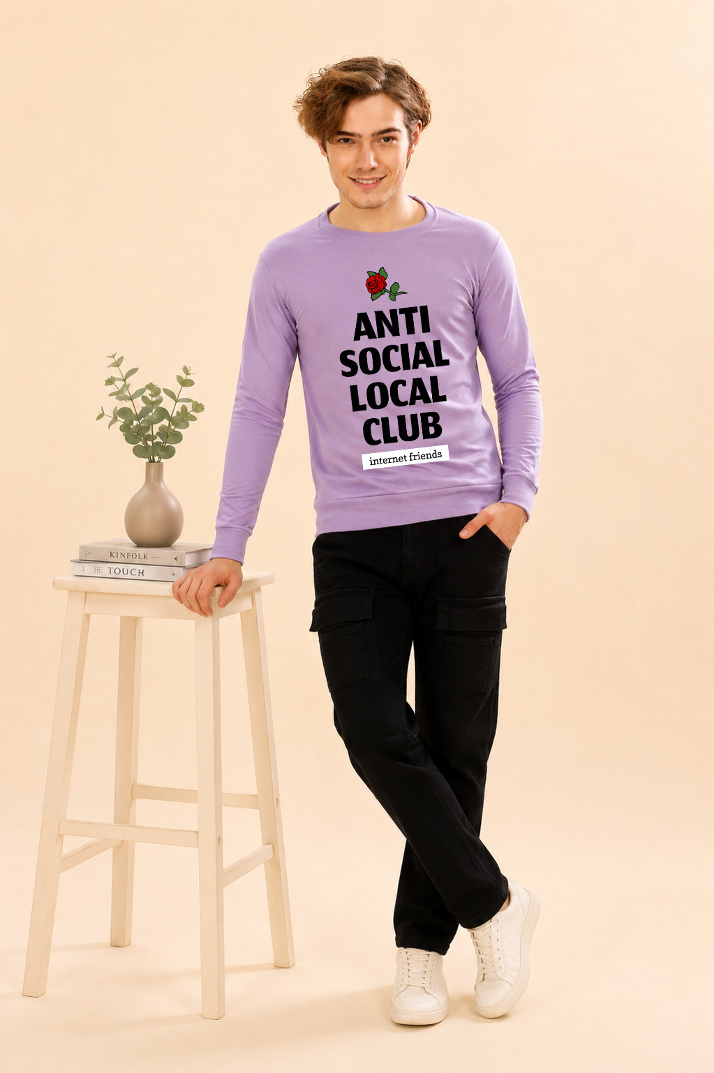 Anti Social Local Club Printed Men’s Full Sleeve Premium Pure Cotton Sweatshirt