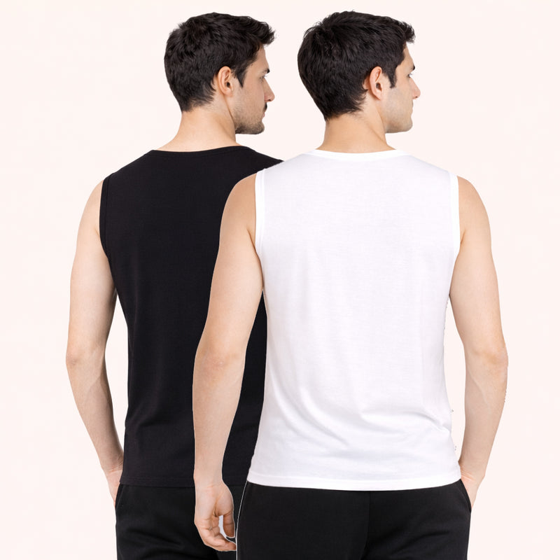 Faltu.co Pack of 2 Multicolour Men Cotton Gym Vest Breathable Sleeveless Sando