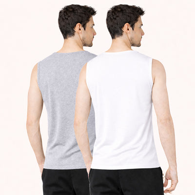 Faltu.co Pack of 2 Multicolour Men Cotton Gym Vest Breathable Sleeveless Sando