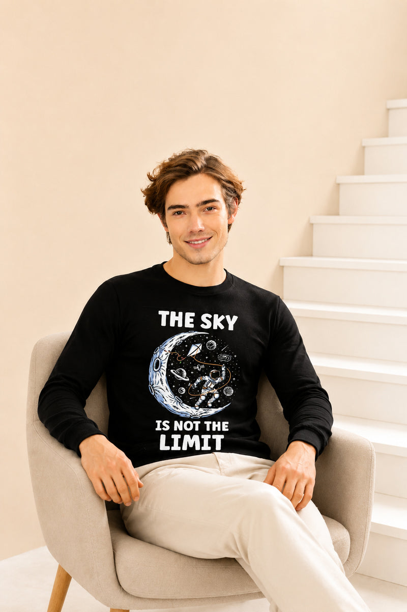 Faltu.co The Sky Is The Limit Printed Men’s Full Sleeve Premium Pure Cotton Sweatshirt