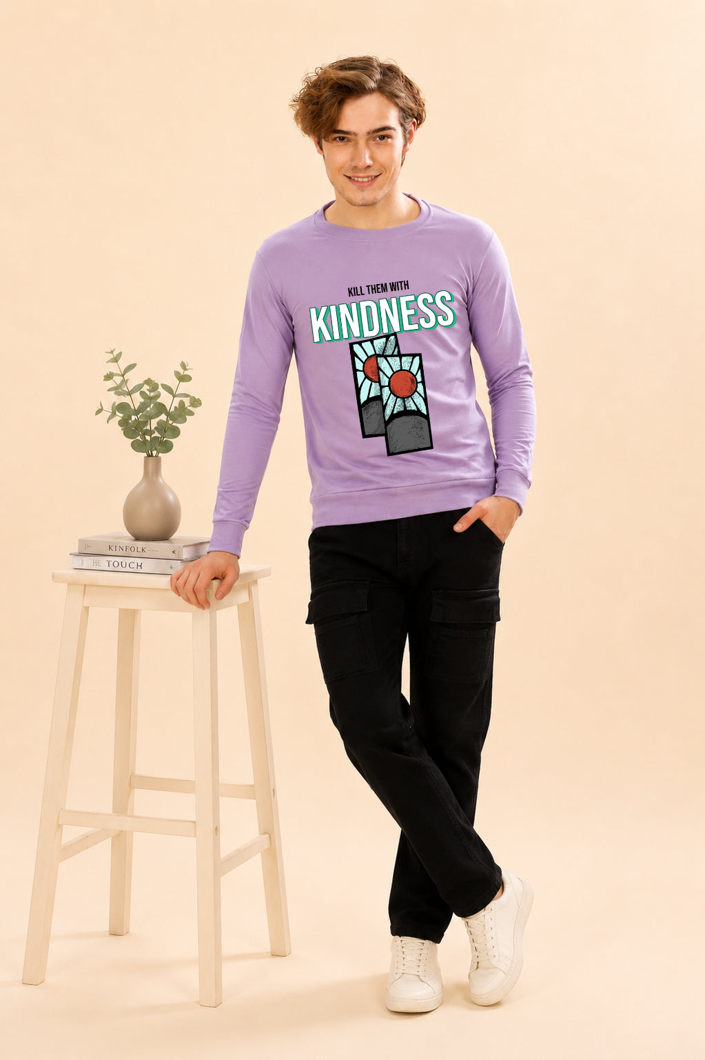 Kill Them With Kindness Printed Men’s Full Sleeve Premium Pure Cotton Sweatshirt