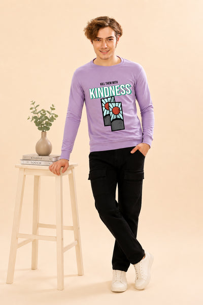 Kill Them With Kindness Printed Men’s Full Sleeve Premium Pure Cotton Sweatshirt