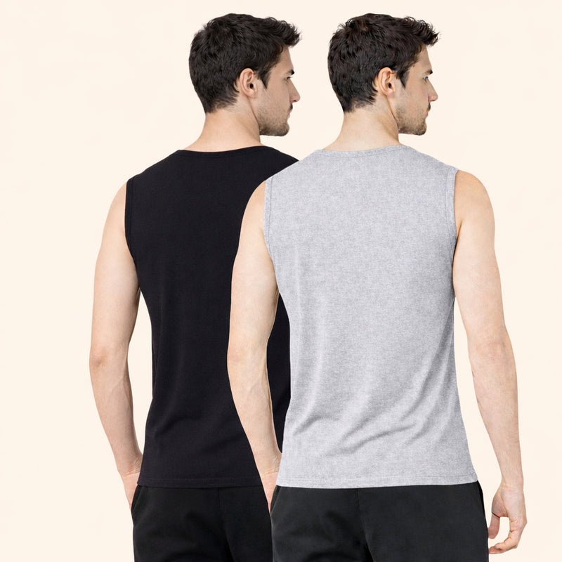 Faltu.co Pack of 2 Multicolour Men Cotton Gym Vest Breathable Sleeveless Sando