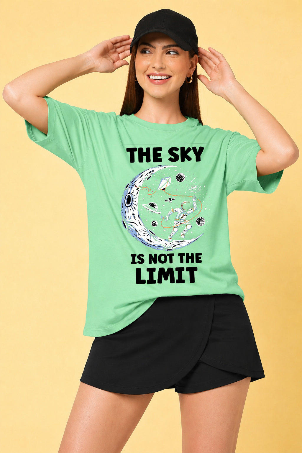 The Sky is The Limit Printed Oversized Baggy Loose Fit T-Shirt