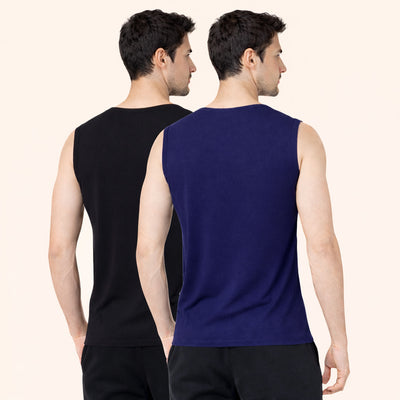 Faltu.co Pack of 2 Multicolour Men Cotton Gym Vest Breathable Sleeveless Sando