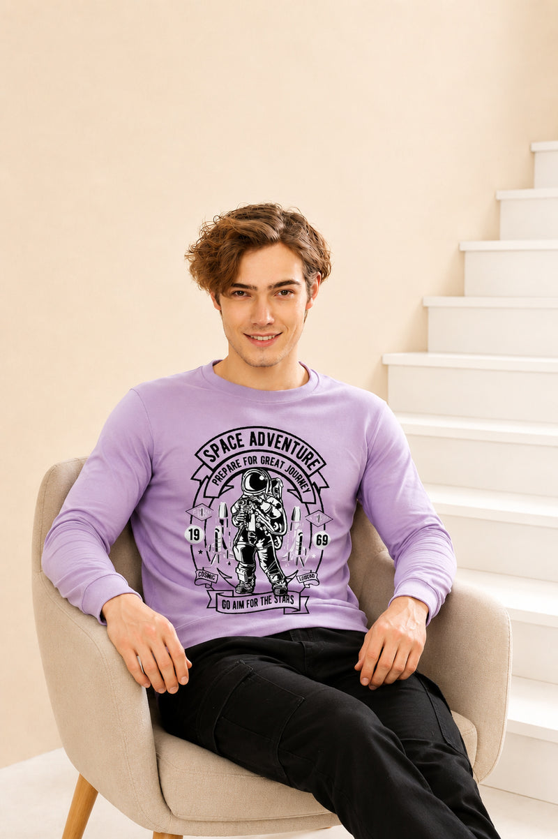Faltu.co Space Adventure Printed Men’s Full Sleeve Premium Pure Cotton Sweatshirt