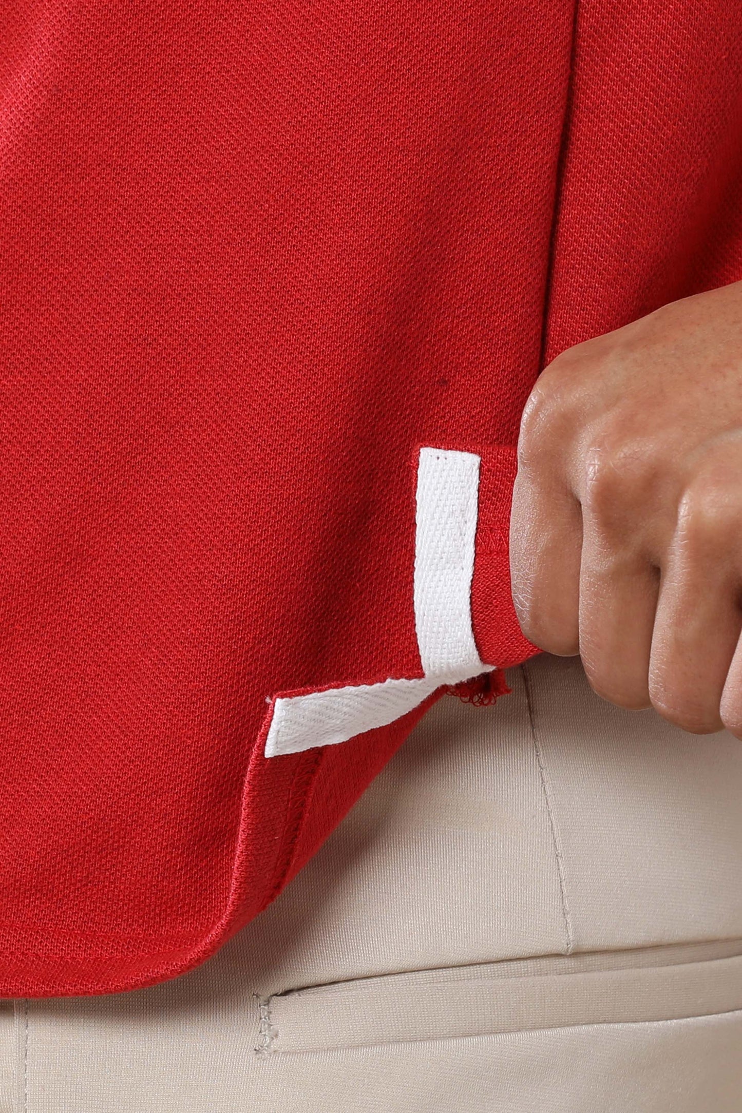 Sustainable Heather Red Men’s Premium Polo T-Shirt with White Tipping | Eco-Friendly Casual Wear