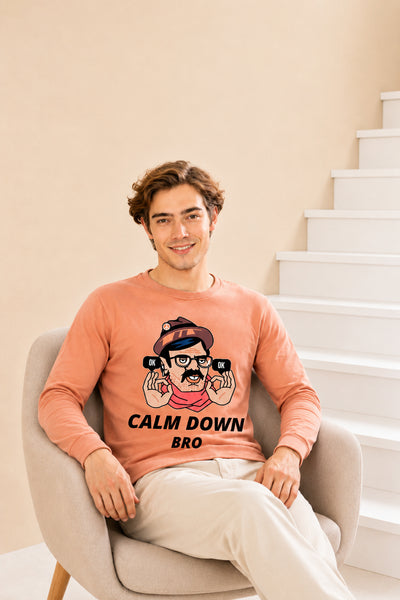 Faltu.co Calm Dawn Bro Printed Men’s Full Sleeve Premium Pure Cotton Sweatshirt