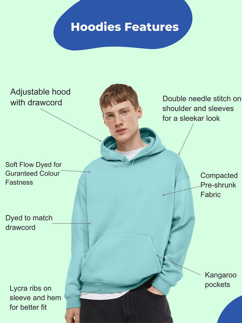 Men Plain Solid Pullover Hooded Hoodie Sweatshirt with 2 Kangaroo Pockets