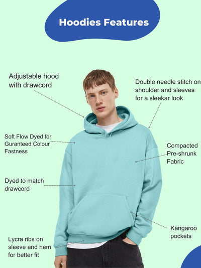 Men Plain Solid Pullover Hooded Hoodie Sweatshirt with 2 Kangaroo Pockets