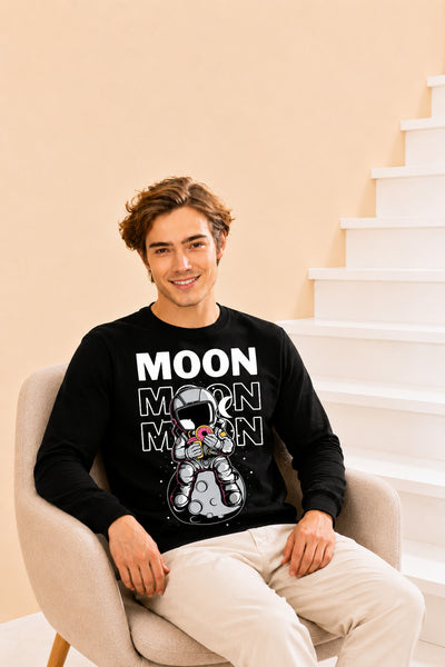Faltu.co Moon 2 Printed Men’s Full Sleeve Premium Pure Cotton Sweatshirt