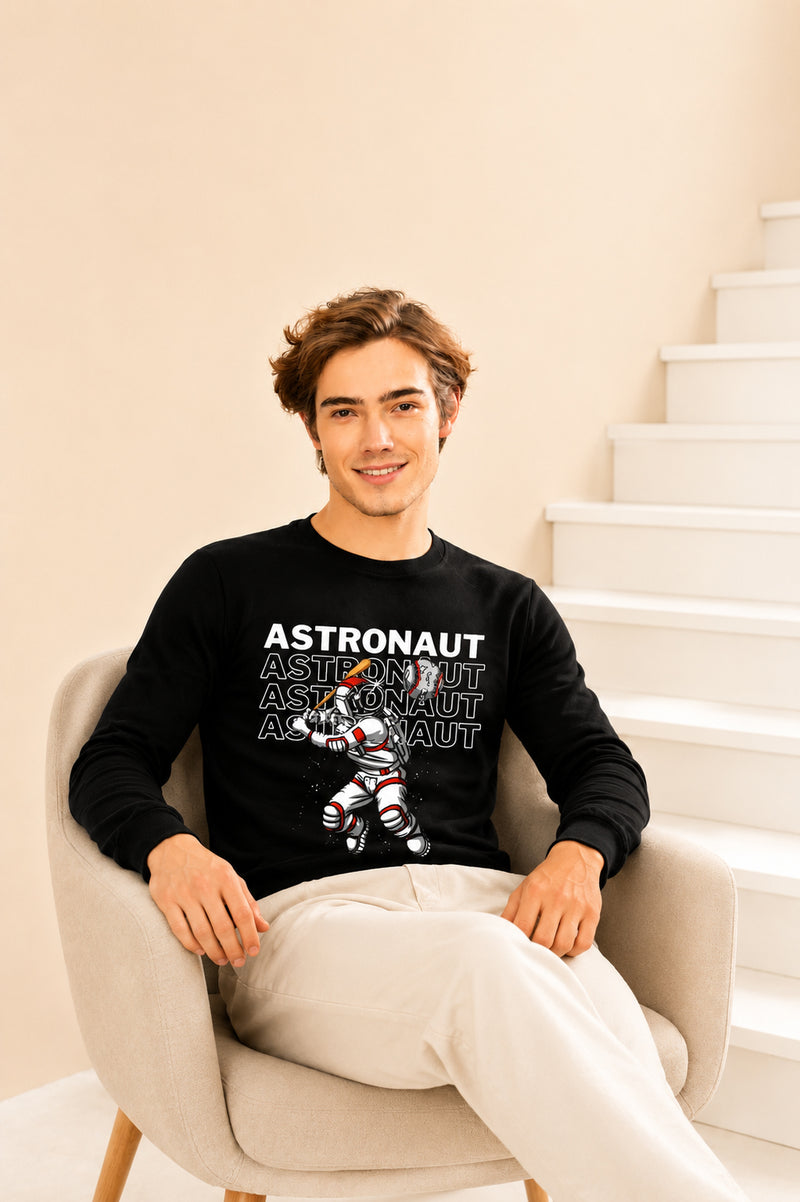 Faltu.co Astronout 2 Printed Men’s Full Sleeve Premium Pure Cotton Sweatshirt