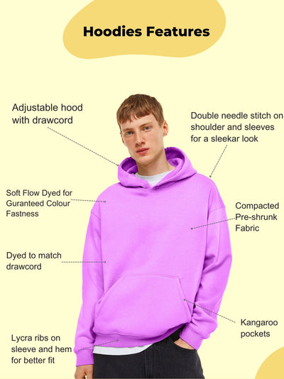 Men Plain Solid Pullover Hooded Hoodie Sweatshirt with 2 Kangaroo Pockets
