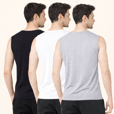 Faltu.co Pack of 3 Multicolour Men Cotton Gym Vest Breathable Sleeveless Sando