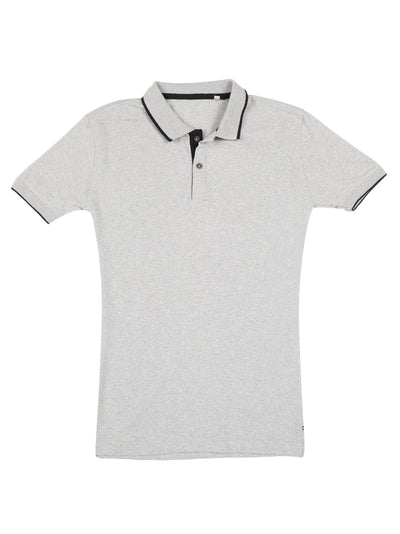Sustainable Heather Grey Men's Premium Polo T-Shirt | Eco-Friendly Casual Wear