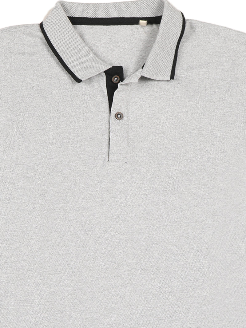 Sustainable Heather Grey Men's Premium Polo T-Shirt | Eco-Friendly Casual Wear