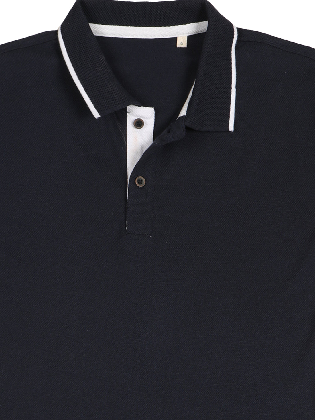 Sustainable Midnight Navy Blue Premium Polo T-Shirt with White Tipping