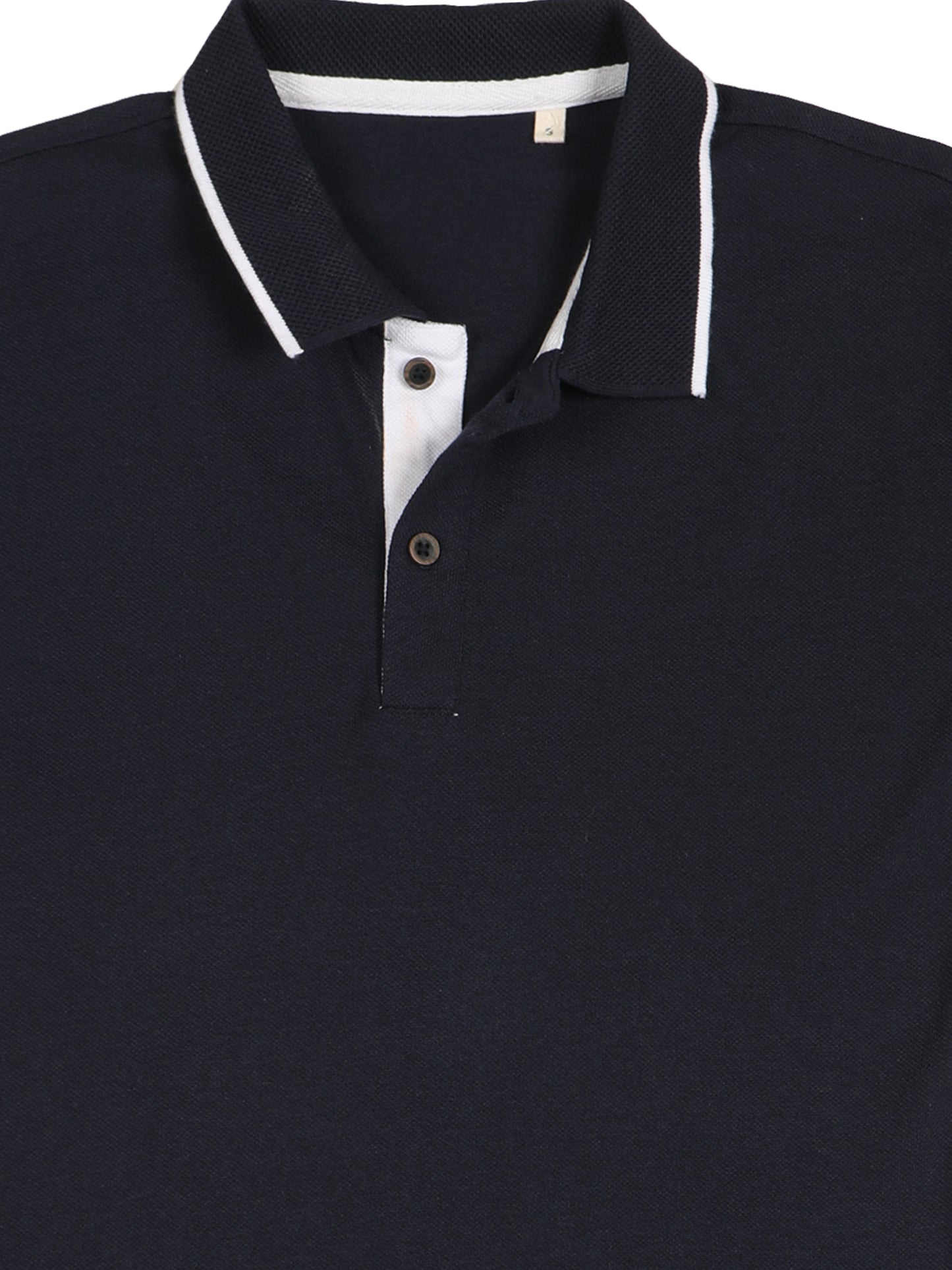 Sustainable Midnight Navy Blue Premium Polo T-Shirt with White Tipping
