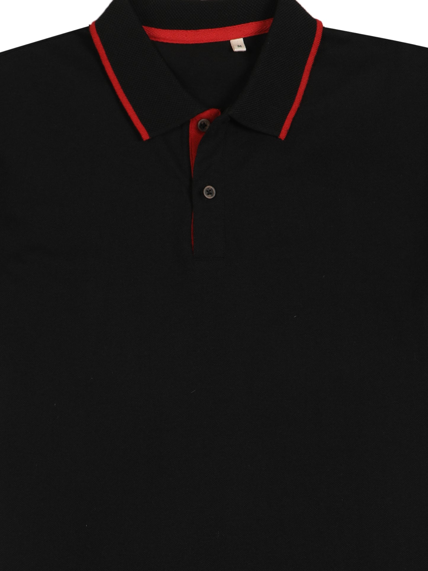 Men’s Sustainable Classic Black Polo T-Shirt with Red Tipping