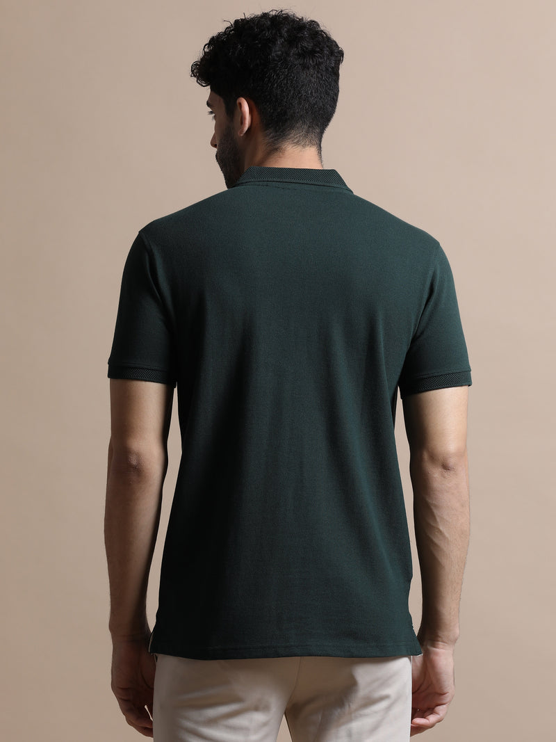 Sustainable Forest Green Men’s Premium Polo T-Shirt | Eco-Friendly Luxury