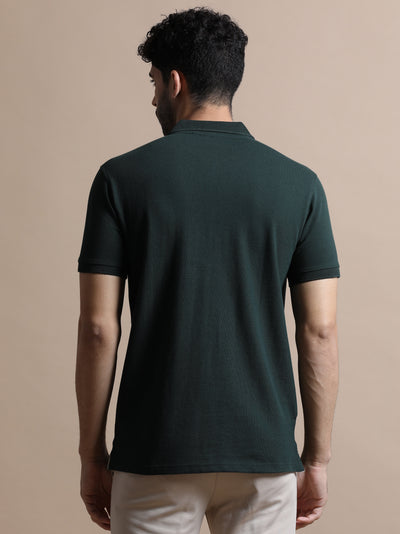 Sustainable Forest Green Men’s Premium Polo T-Shirt | Eco-Friendly Luxury