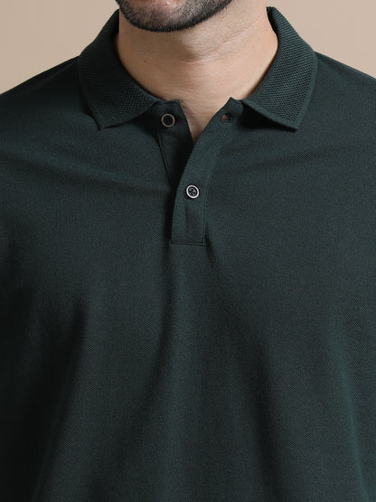Sustainable Forest Green Men’s Premium Polo T-Shirt | Eco-Friendly Luxury