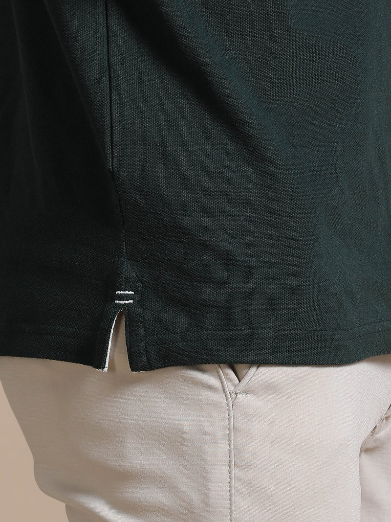 Sustainable Forest Green Men’s Premium Polo T-Shirt | Eco-Friendly Luxury