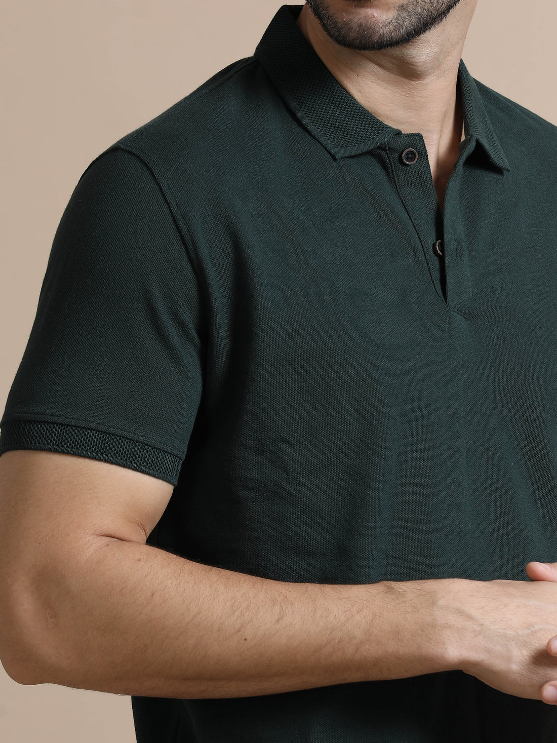 Sustainable Forest Green Men’s Premium Polo T-Shirt | Eco-Friendly Luxury