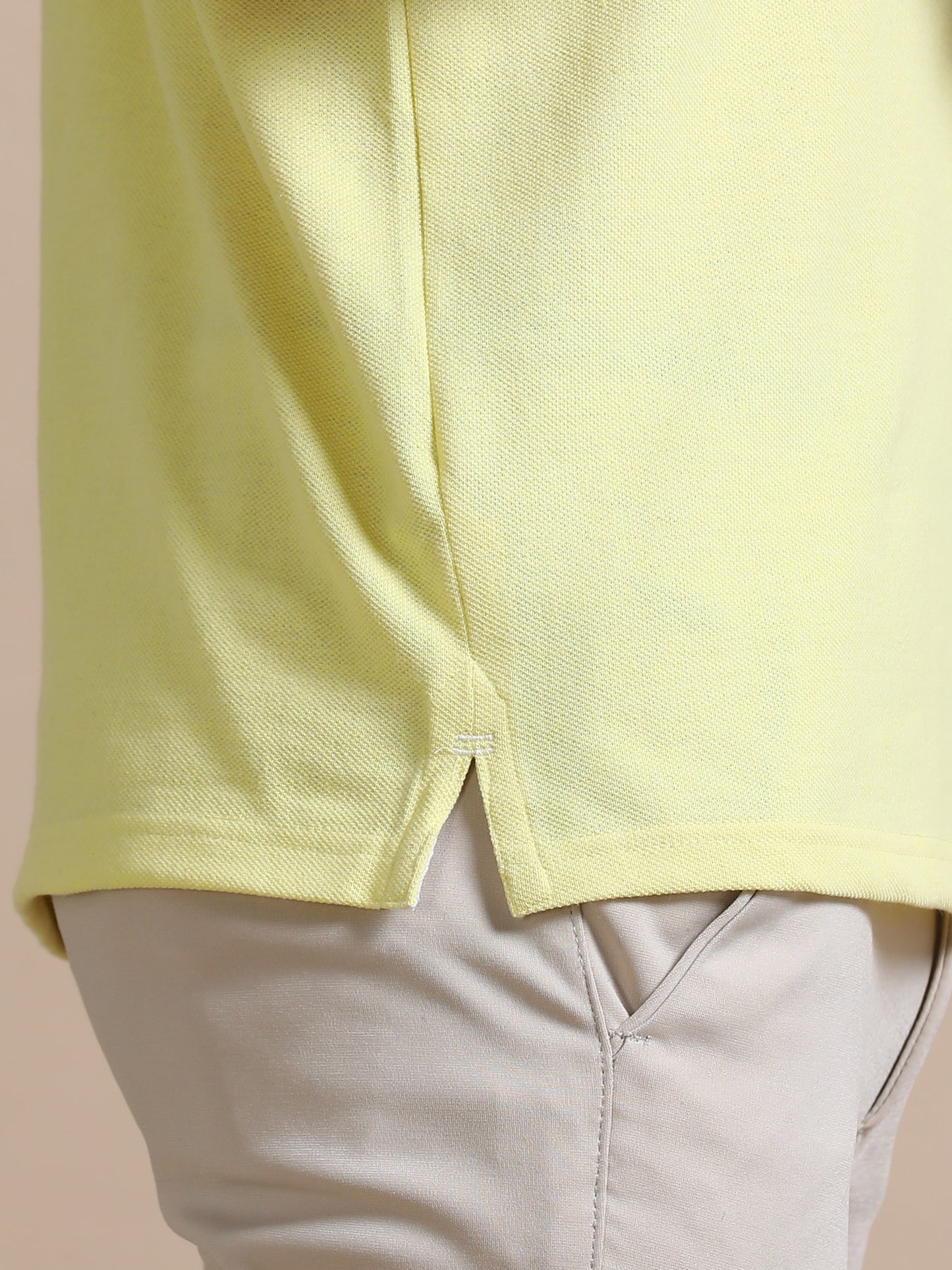 Sustainable Sunrise Yellow Men's Premium Polo T-Shirt | Eco-Friendly Smart-Casual Wear