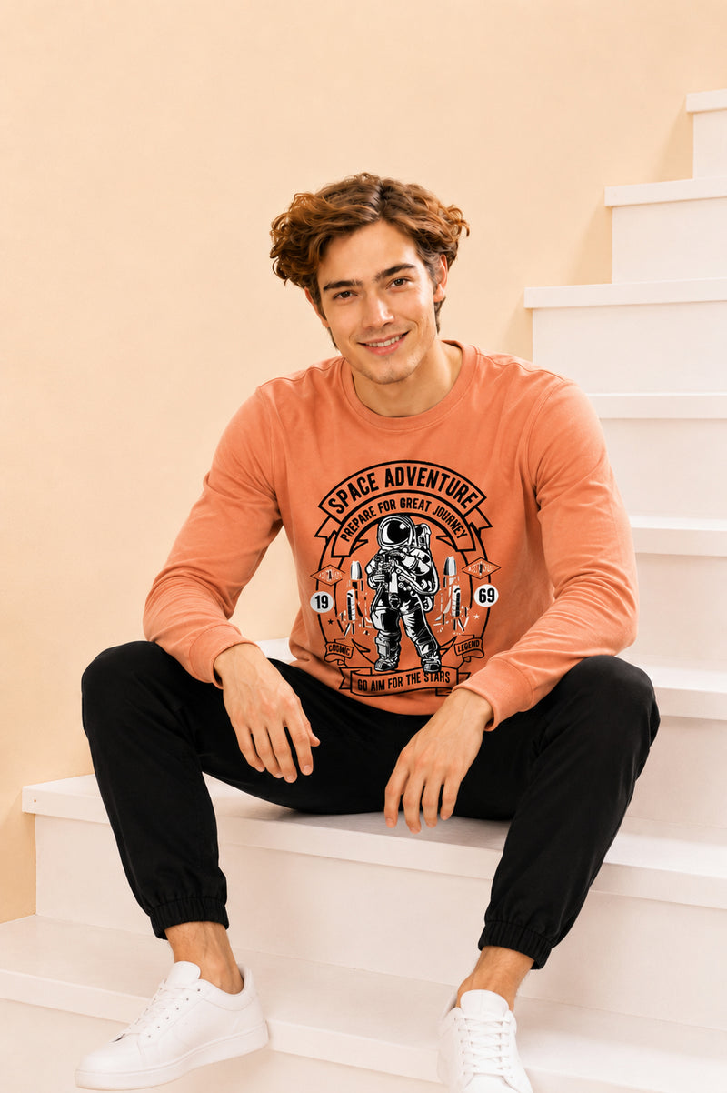 Faltu.co Space Adventure Printed Men’s Full Sleeve Premium Pure Cotton Sweatshirt