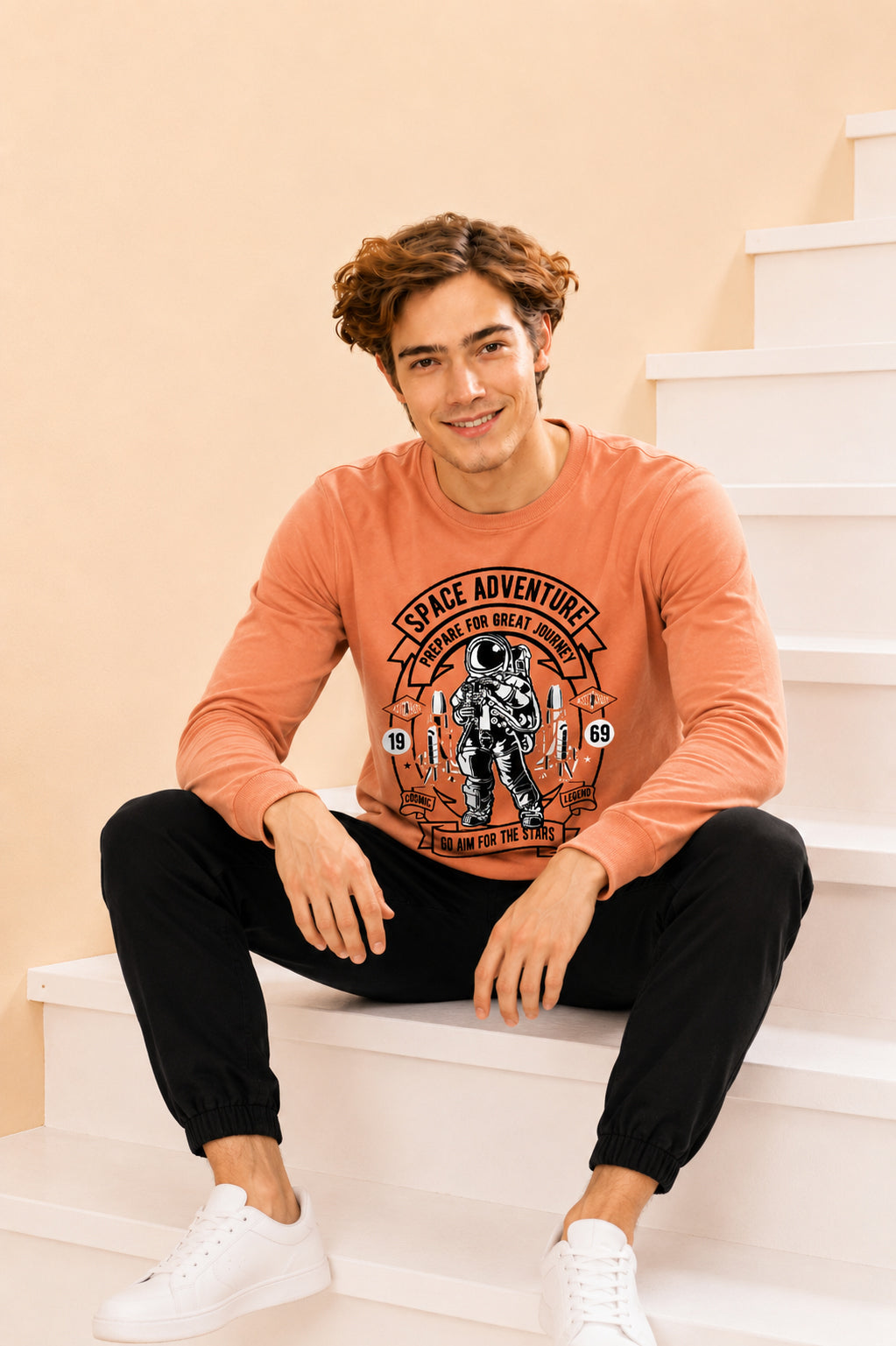 Faltu.co Space Adventure Printed Men’s Full Sleeve Premium Pure Cotton Sweatshirt