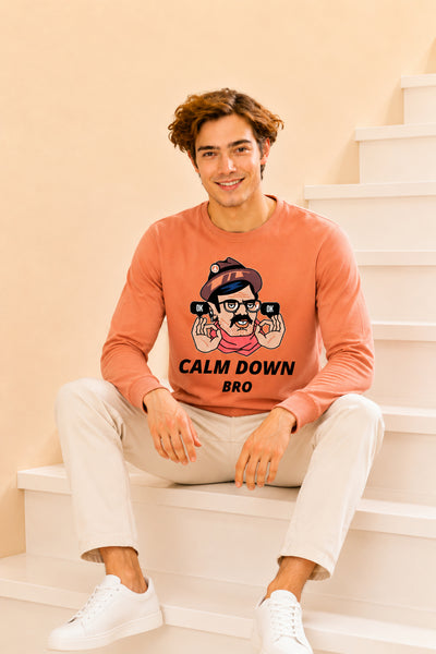 Faltu.co Calm Dawn Bro Printed Men’s Full Sleeve Premium Pure Cotton Sweatshirt