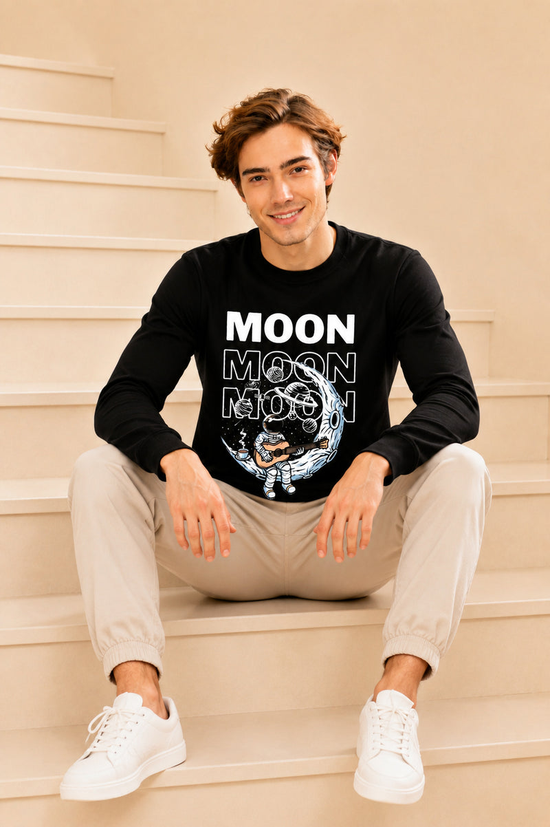 Faltu.co Moon 3 Printed Men’s Full Sleeve Premium Pure Cotton Sweatshirt