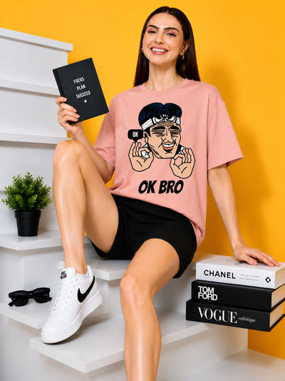 OK Bro Oversized Baggy Loose Fit T-Shirt