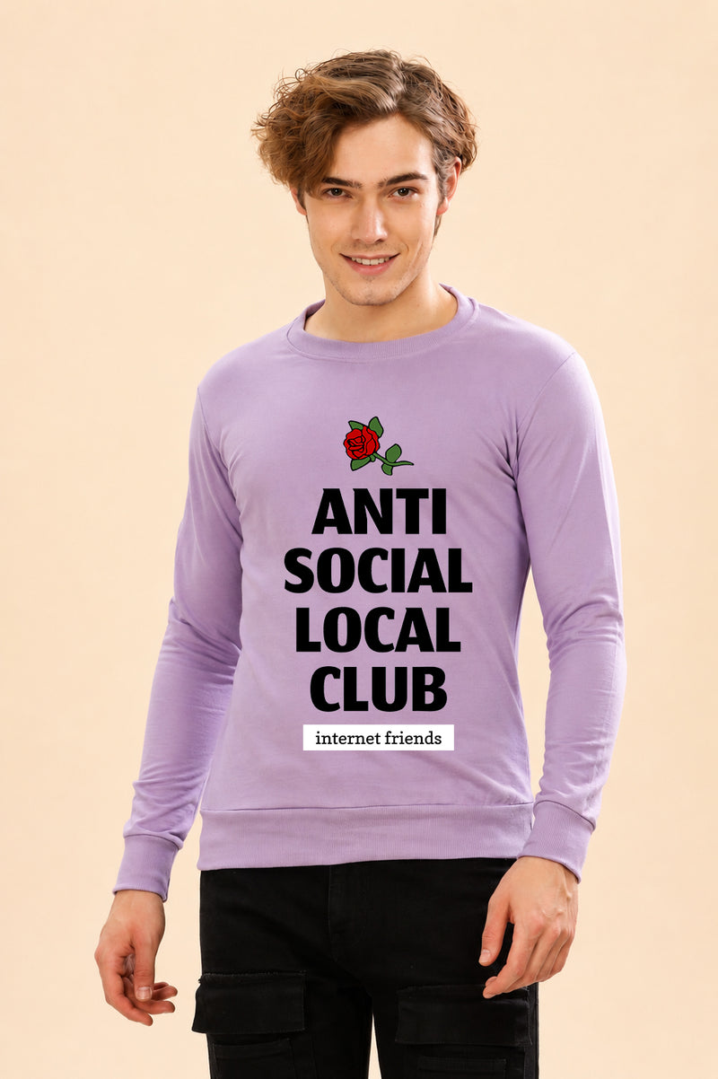 Anti Social Local Club Printed Men’s Full Sleeve Premium Pure Cotton Sweatshirt