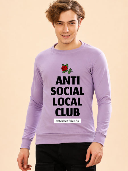 Anti Social Local Club Printed Men’s Full Sleeve Premium Pure Cotton Sweatshirt