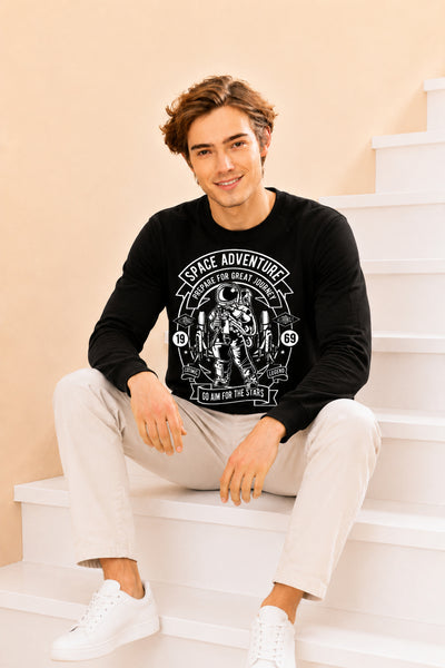 Faltu.co Space Adventure Printed Men’s Full Sleeve Premium Pure Cotton Sweatshirt