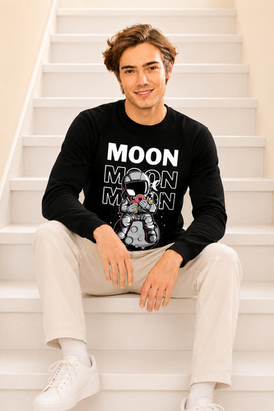 Faltu.co Moon 2 Printed Men’s Full Sleeve Premium Pure Cotton Sweatshirt