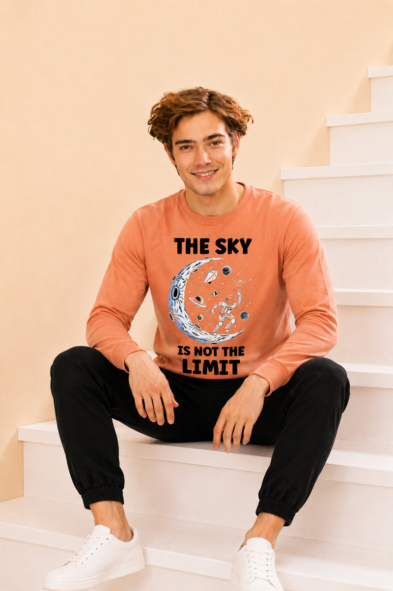 Faltu.co The Sky Is The Limit Printed Men’s Full Sleeve Premium Pure Cotton Sweatshirt