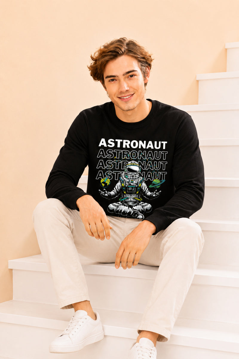 Faltu.co Astronout Printed Men’s Full Sleeve Premium Pure Cotton Sweatshirt