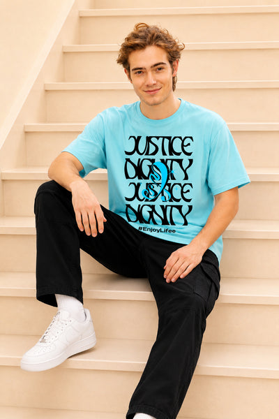 Faltu.co Justice Dignity Men’s Printed Oversized Baggy Fit Rich Soft Cotton Fabric T-shirt