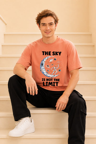 Faltu.co The Sky Is the Limit Men’s Printed Oversized Baggy Fit Rich Soft Cotton Fabric T-shirt