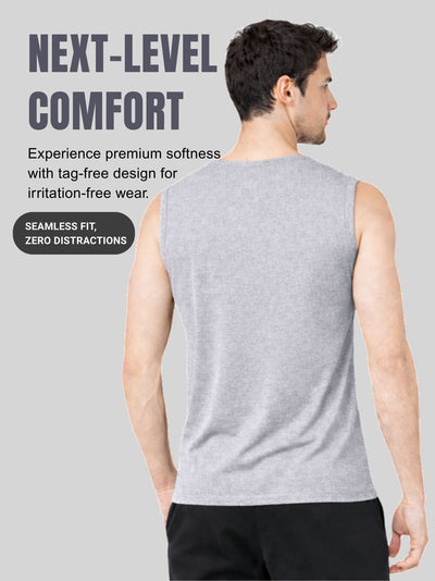 Faltu.co Pack of 3 Multicolour Men Cotton Gym Vest Breathable Sleeveless Sando