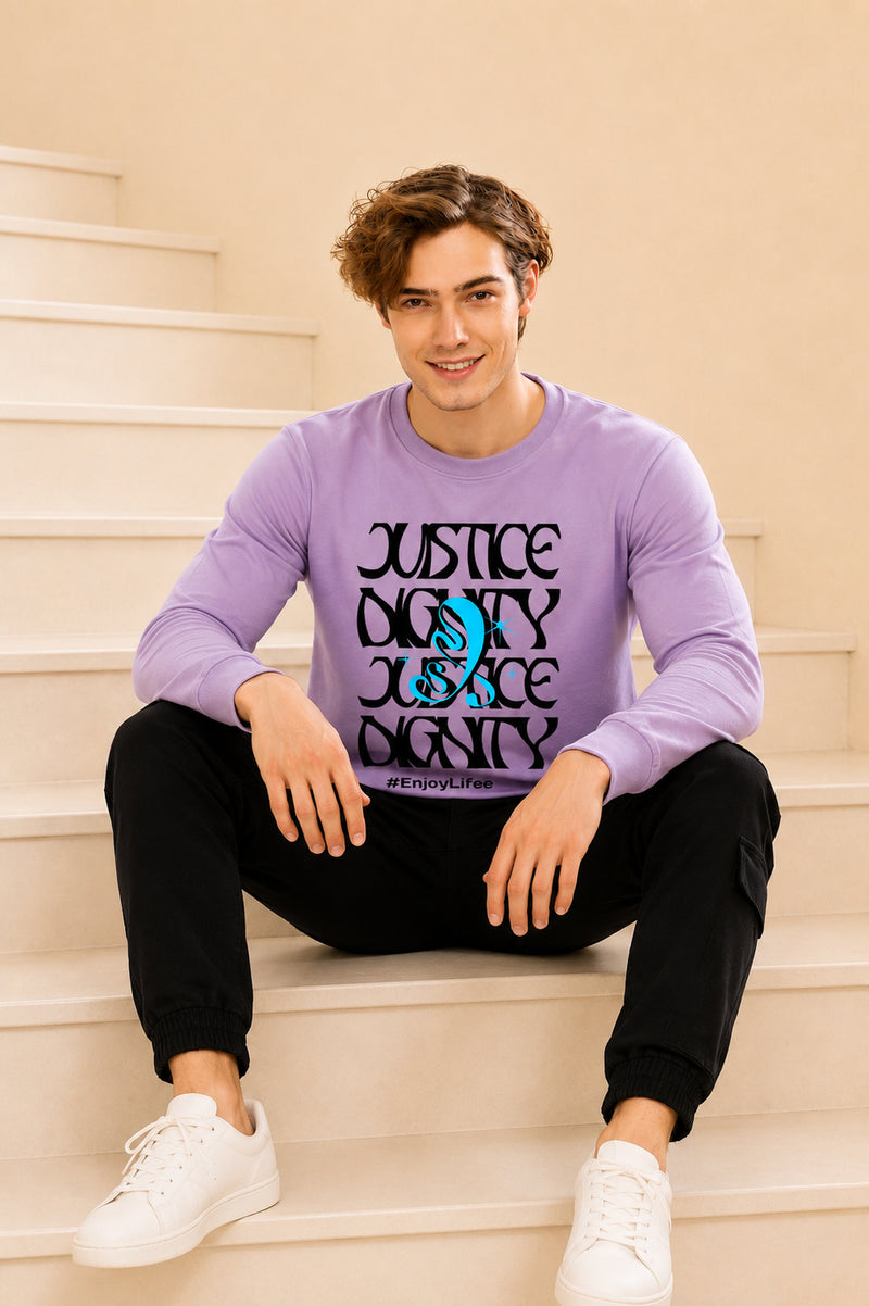 Faltu.co Justice Dignity Printed Men’s Full Sleeve Premium Pure Cotton Sweatshirt