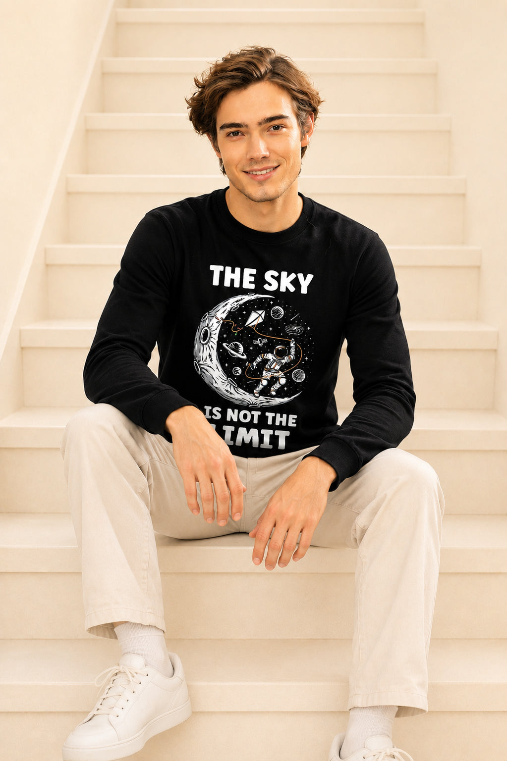 Faltu.co The Sky Is The Limit Printed Men’s Full Sleeve Premium Pure Cotton Sweatshirt