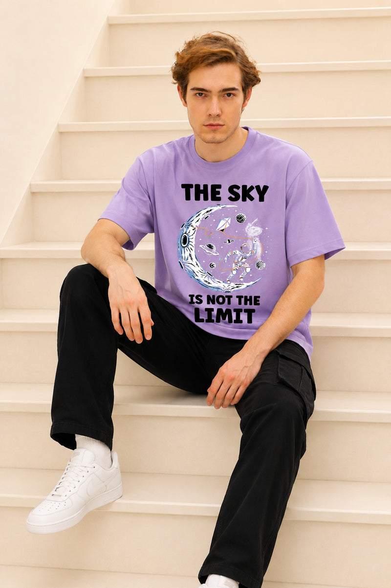 Faltu.co The Sky Is the Limit Men’s Printed Oversized Baggy Fit Rich Soft Cotton Fabric T-shirt