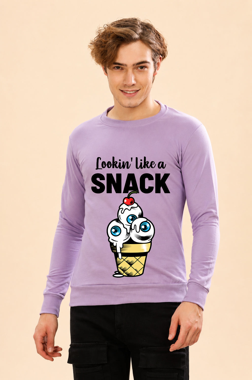 Looking Like A Snack Printed Men’s Full Sleeve Premium Pure Cotton Sweatshirt