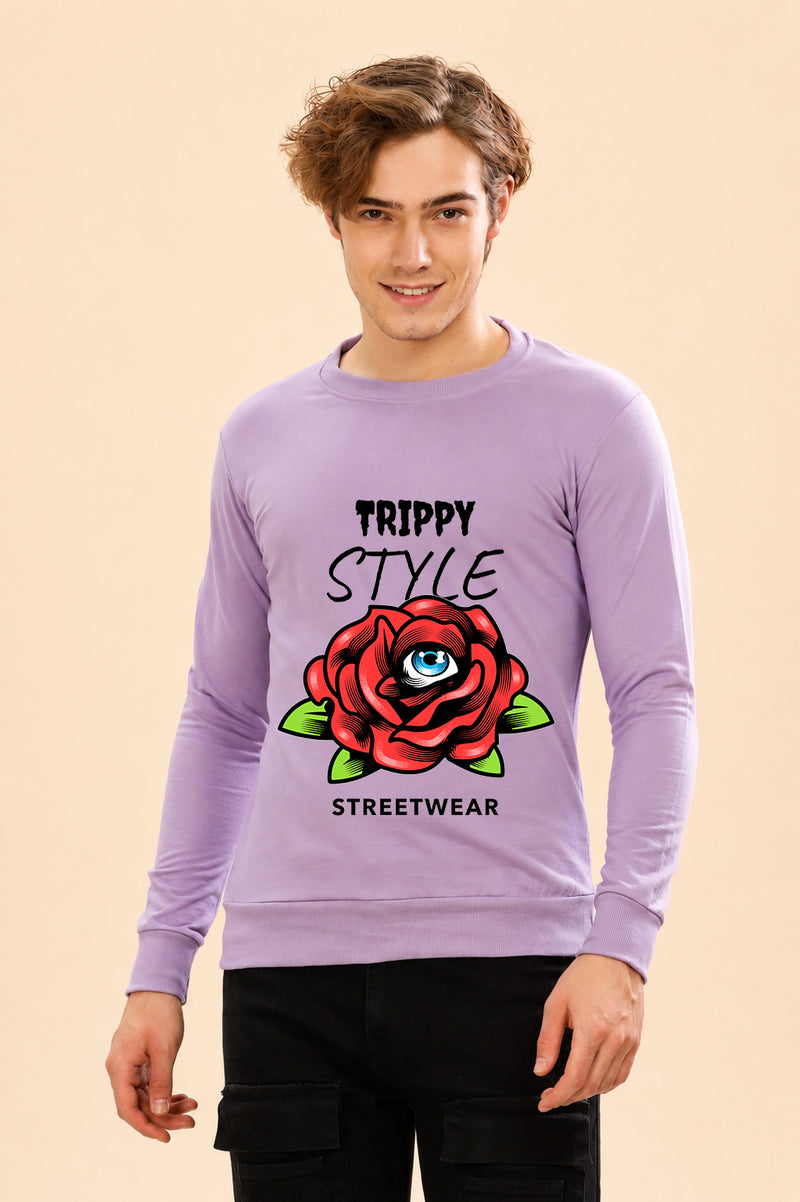Trippy Style Streetwear Printed Men’s Full Sleeve Premium Pure Cotton Sweatshirt