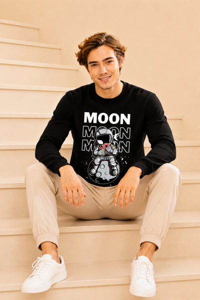 Faltu.co Moon Printed Men’s Full Sleeve Premium Pure Cotton Sweatshirt
