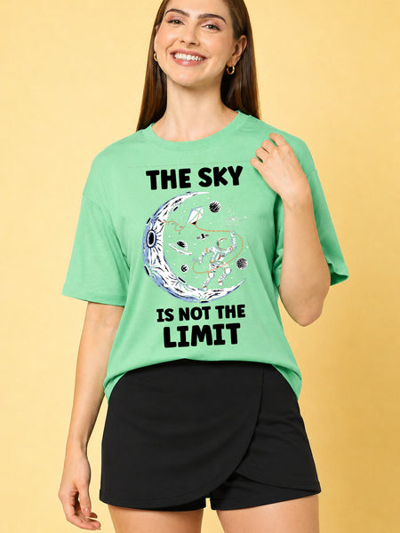 The Sky is The Limit Printed Oversized Baggy Loose Fit T-Shirt